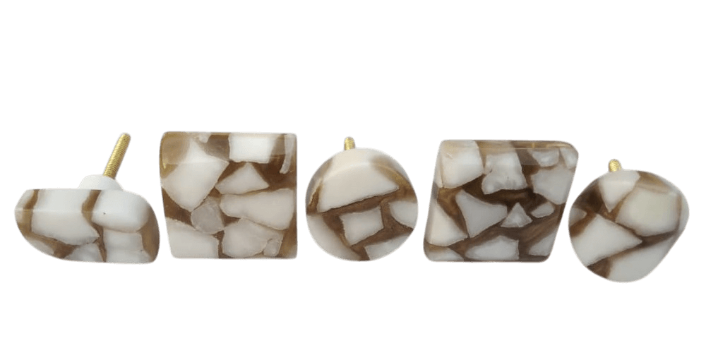 IRON & RESIN MARBLE KNOB (POLISH) 5 DESIGN